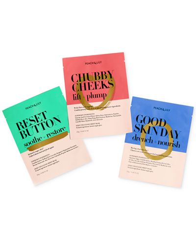 Peach & Lily 3-Pc. Sheet Mask Set