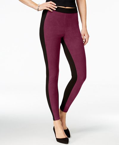 Hue Blocked Microsuede Leggings