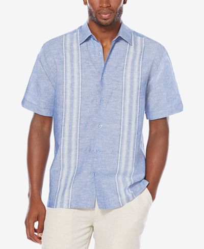 Cubavera Men's Big and Tall Striped Panel Shirt