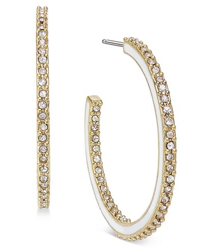 kate spade new york Shine On Gold-Tone Pavé Crystal Hoop Earrings