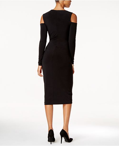Rachel Rachel Roy Women's Cold Shoulder Ruffle Halter Dress Black Size XX Large