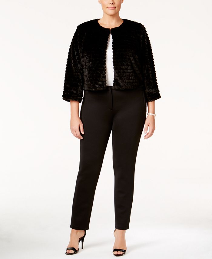 Plus size faux fur shrug discount