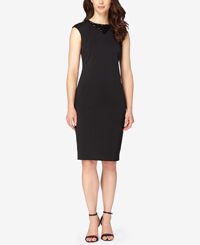 Tahari ASL Embellished Sheath Dress