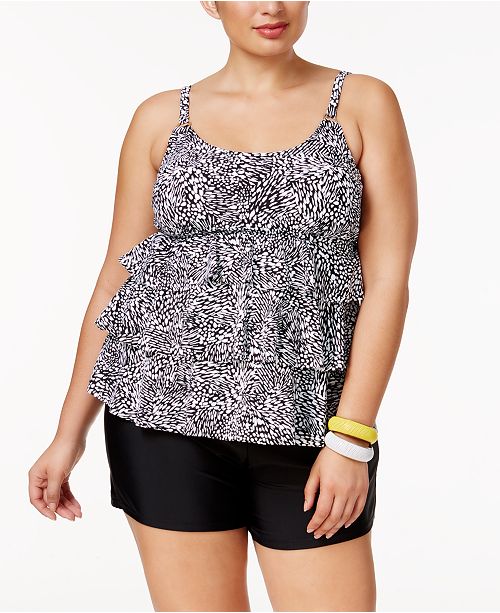 Island Escape Plus Size Swim Shorts, Created for Macy's Swimwear