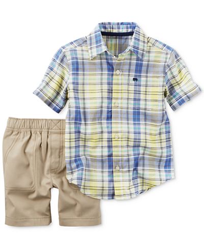 Carter's 2-Pc. Plaid Shirt & Shorts Set, Toddler Boys (2T-4T)