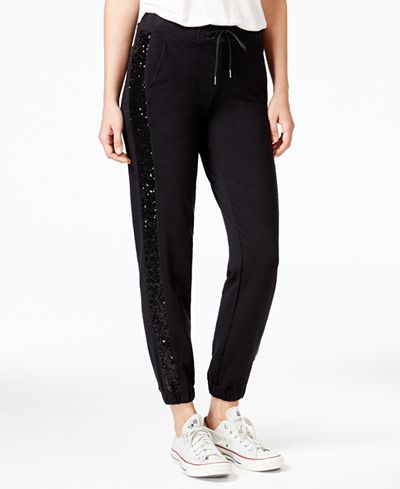 chelsea sky Sequined Jogger Pants, Only at Macy's