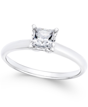 image of Diamond Princess Solitaire Engagement Ring (1/2 ct. t.w.) in 14k White Gold