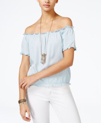 American Rag Ruffled Off-The-Shoulder Top, Created for Macy's - Macy's