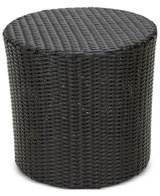 Furniture - Ballston Wicker Barrel Side Table, Direct Ship