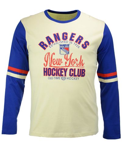 Old Time Hockey Men's New York Rangers Chisel Long Sleeve T-Shirt