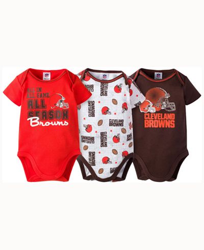 Gerber Childrenswear Babies' Cleveland Browns 3 Piece Creeper Set