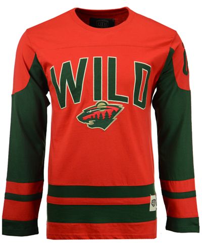 Old Time Hockey Men's Minnesota Wild Dufferin Hooded Long Sleeve T-Shirt