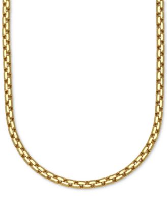 Shop Macy's Large Rounded Box Link Chain Necklace Collection In 14k Gold In Yellow Gold