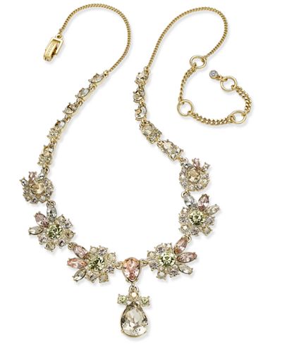 Givenchy Gold-Tone Multi-Stone Statement Necklace