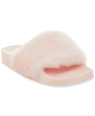 steve madden fur slide sandals