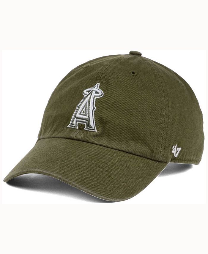 '47 Brand Los Angeles Angels of Anaheim Olive White CLEAN UP Cap - Macy's