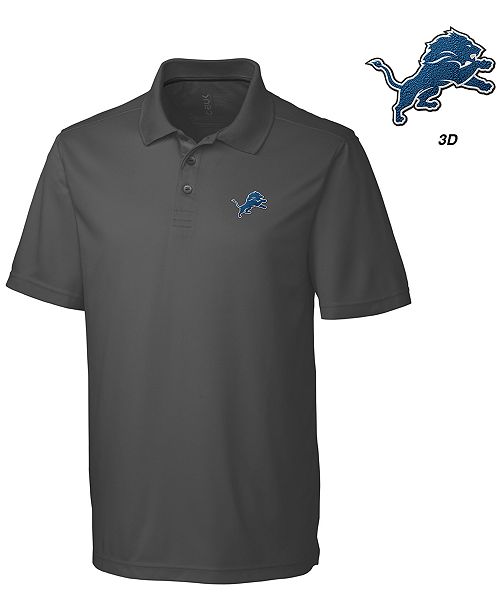 Cutter Buck Men S Detroit Lions 3d Emblem Fairwood Polo Shirt