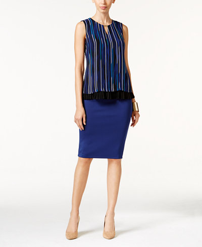 Thalia Sodi Pleated Top & Pencil Skirt, Only at Macy's