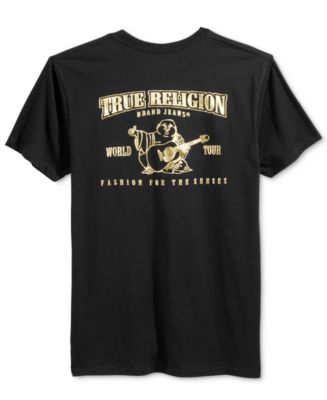 True Religion Men's Graphic Logo Print Foil Crew Neck T-Shirt