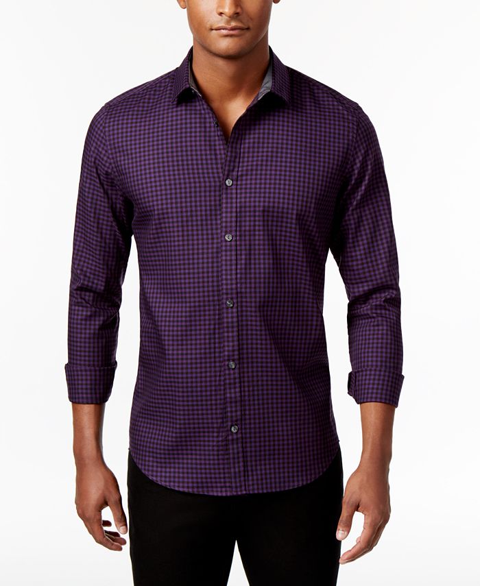 Calvin Klein Men's Herringbone Check Shirt & Reviews - Casual Button-Down  Shirts - Men - Macy's