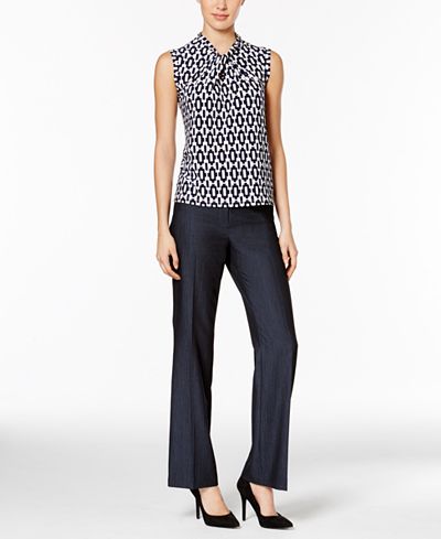 Tommy Hilfiger Geo-Print Shell & Polished Denim Pants