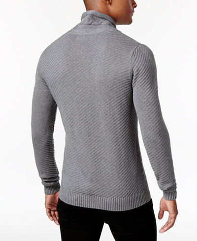 Sean John Men's Cable-Knit Shawl-Collar Sweater, Only at Macy's