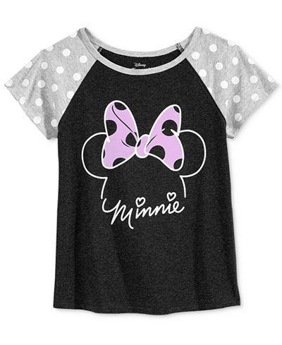 Disney's® Minnie Mouse Polka-Dot Sleeve Graphic T-Shirt, Big Girls (7-16)