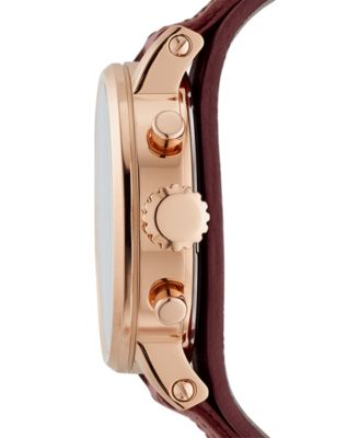 Fossil Women's Chronograph Original Boyfriend Red Leather Strap