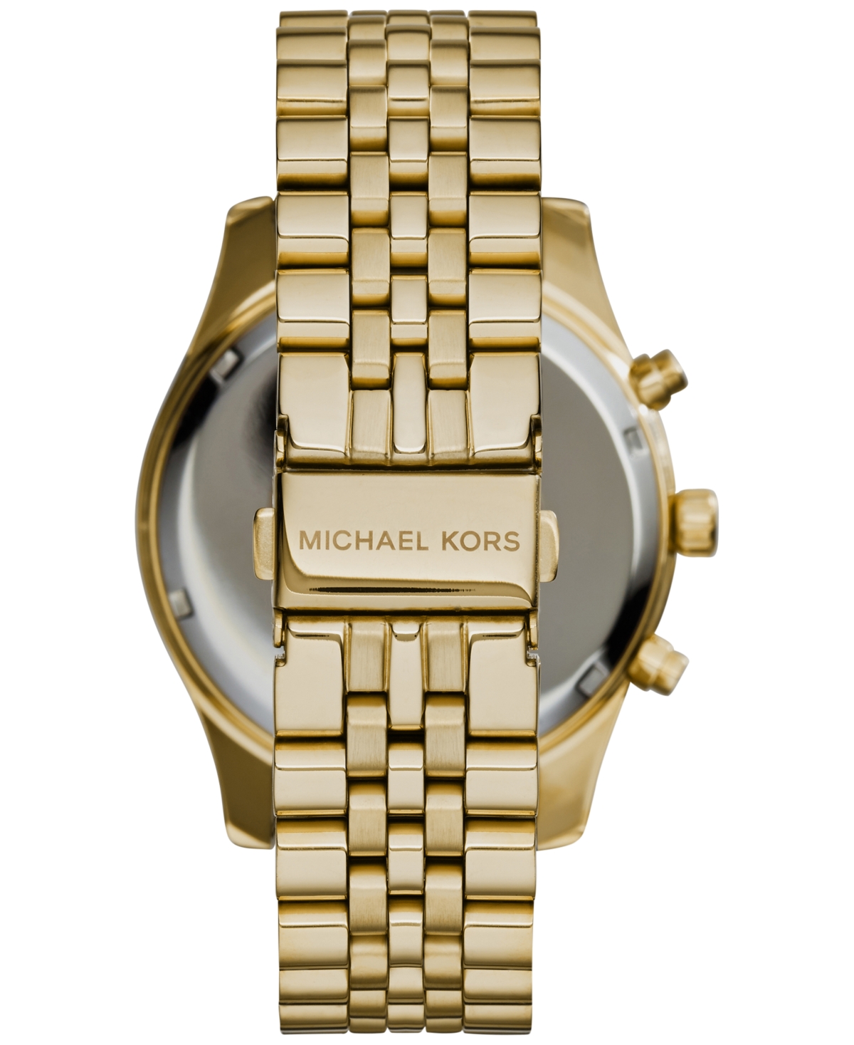Michael Kors Men's Chronograph Lexington Gold-tone Stainless Steel Bracelet Watch 45mm Mk8286 In Gold,black