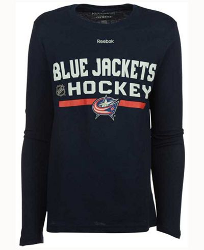 Reebok Kids' Blue Jackets Authentic Freeze Long Sleeve T-Shirt