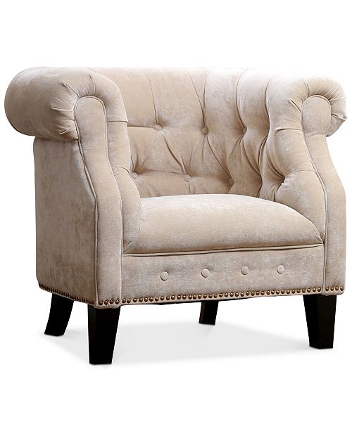 Abbyson Living Lorona Nailhead Trim Armchair Reviews Furniture Macy S