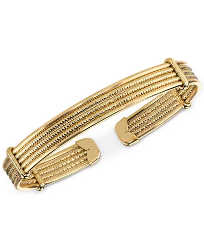 2028 Gold-Tone Ridged Cuff Bracelet
