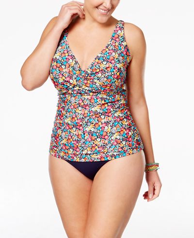 Anne Cole Plus Budding Romance Tankini Top & High-Waist Bottoms