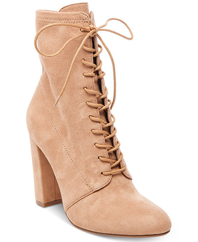 Steve Madden Women's Elley Lace-Up Block-Heel Booties - Boots - Shoes ...