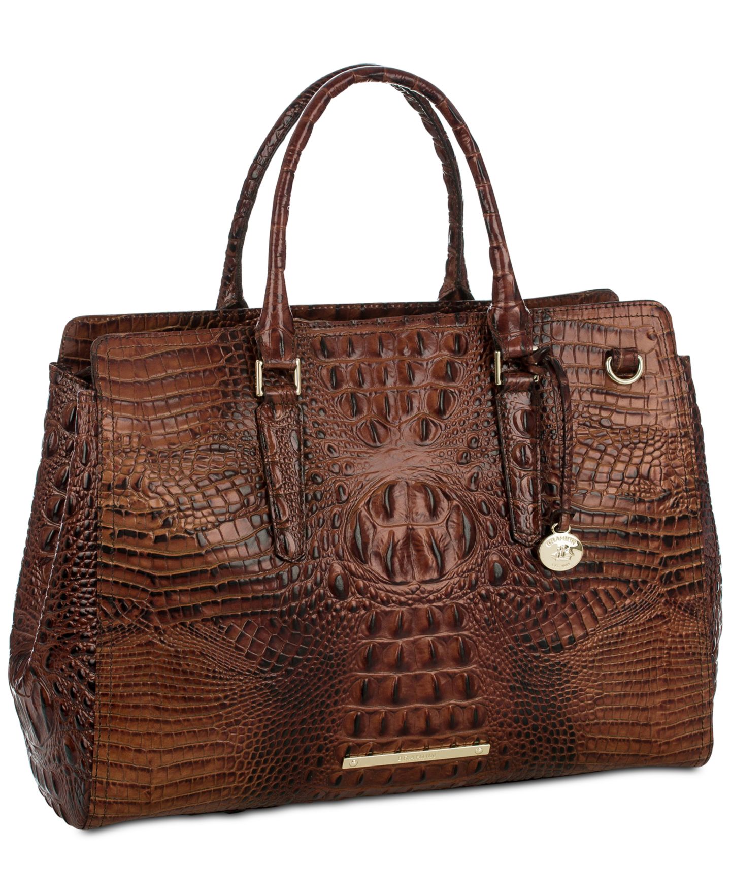 Женская сумка Brahmin Finley Large Leather Carryall Satchel, цвет: Пекан — фото 4