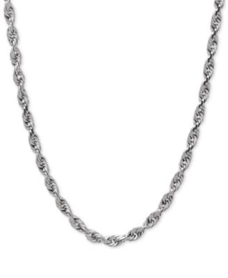 Macy's - Rope Chain Necklace in Solid 10k White Gold