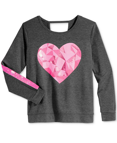 Ideology Sequin-Stripe Heart Graphic Top, Big Girls (7-16), Only at Macy's