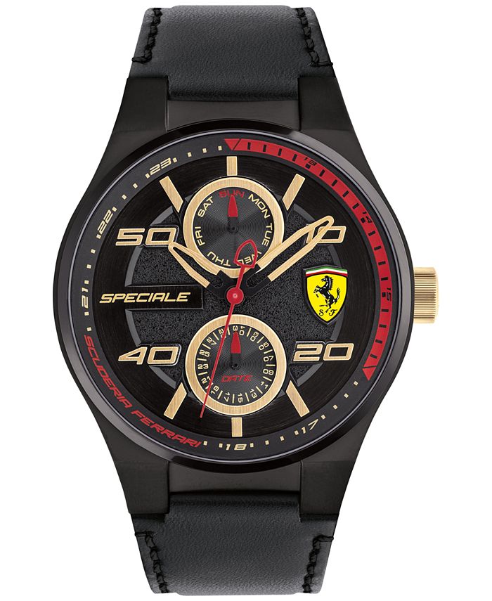 Ferrari LIMITED EDITION Men s Speciale Multi Black Leather Strap