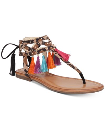 Jessica Simpson Kamel Embellished Flat Thong Sandals