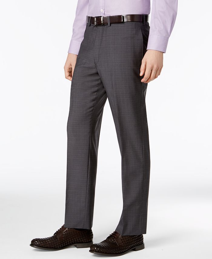 Calvin Klein Men's Extra-Slim Fit Charcoal Shadow Grid Suit - Macy's
