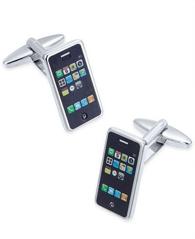 Sutton by Rhona Sutton Men's Stainless Steel Smart Phone Cuff Links