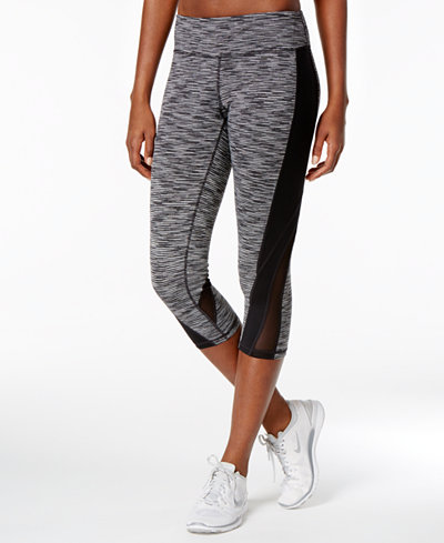 Ideology Spaced-Dyed Mesh Cropped Leggings, Only at Macy's