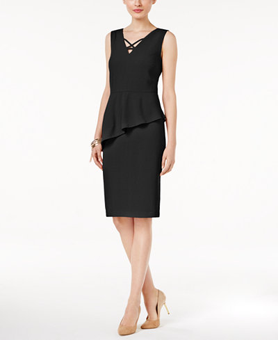 Thalia Sodi Asymmetrical Peplum Dress, Only at Macy's