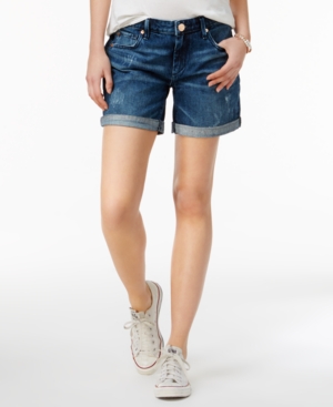 True Religion Emma Cobalt Rush Wash Denim Shorts