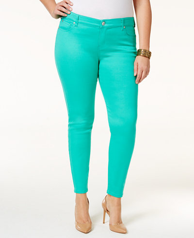 Celebrity Pink Trendy Plus Size Colored Wash Skinny Jeans