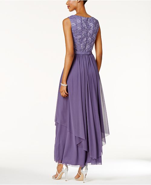 R M Richards R M Richards Sequined Lace Belted Gown And Jacket