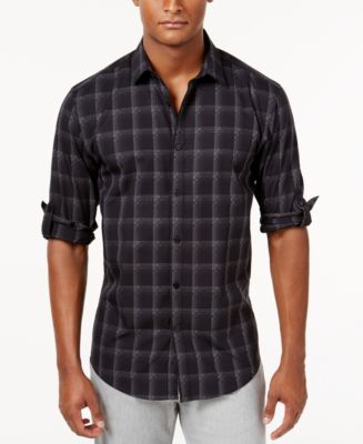 Alfani Men's Plaid Shirt, Created for Macy's - Casual Button-Down ...