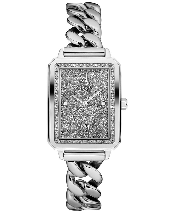 GUESS Women s Stainless Steel Chain Link Bracelet Watch 28mm