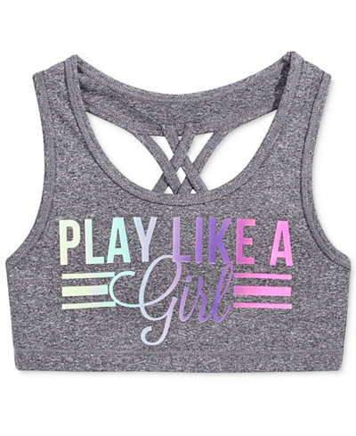Ideology Play Like A Girl Graphic Sports Bra, Big Girls (7-16), Only at Macy's