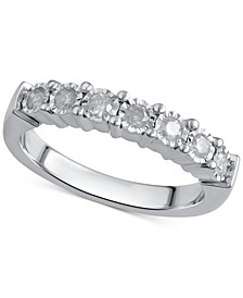 Diamond Band (1/4 ct. t.w.) in Sterling Silver or 14k Gold over Sterling Silver 